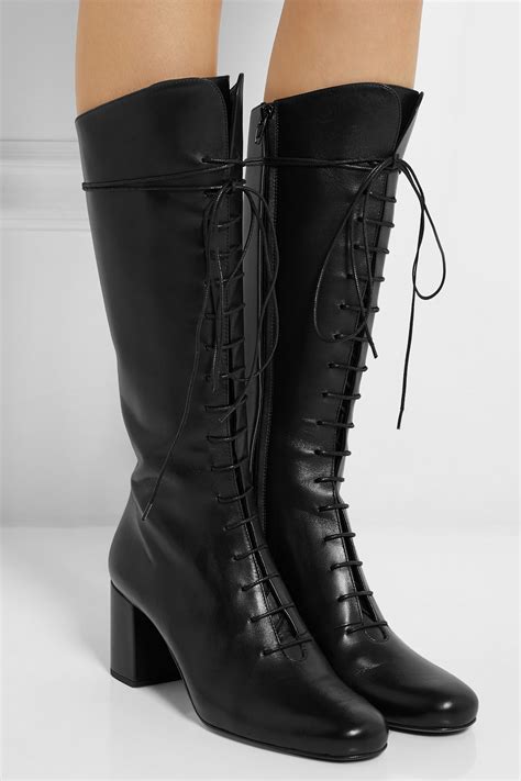 ysl lace up thigh high boots